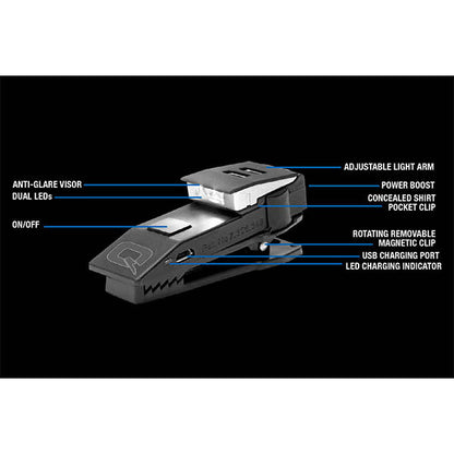 LED mains libres QUIQLITE X, double LED blanche, 150 lumens, batterie incluse