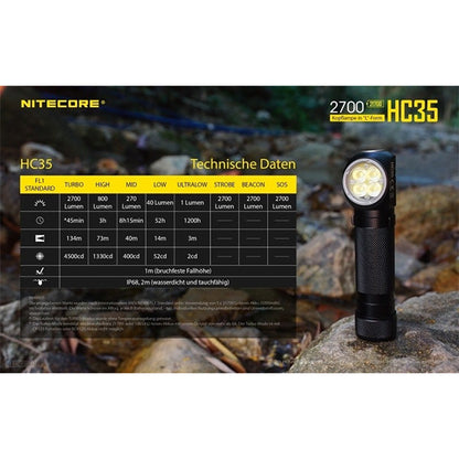 NITECORE LED-STIRNLAMPE HC35 - 2'700 Lumen, inkl. Akku