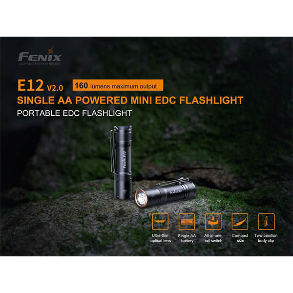 LED Taschenlampe, E12 V2.0, 160 Lumen, inkl. Batterie