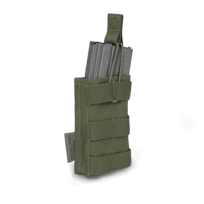 Pochette pour magazines Single MOLLE Open M4 5.56 Mag / Bungee Retention 1 Mag, OD vert