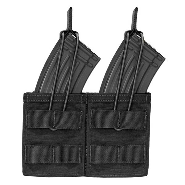 Double MOLLE Open AK 7.62mm Mag / Bungee Retention- 2 Mag, black