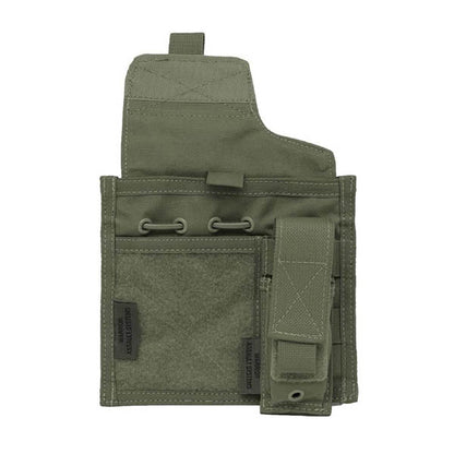 Large Admin Panel with MOLLE Pistol / Torch Pouch, OD green