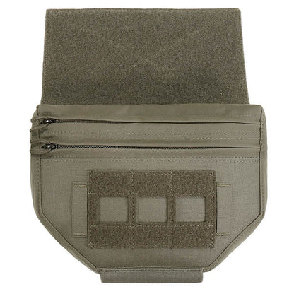 Laser Cut Drop Down Velcro Utility Pouch, ranger green