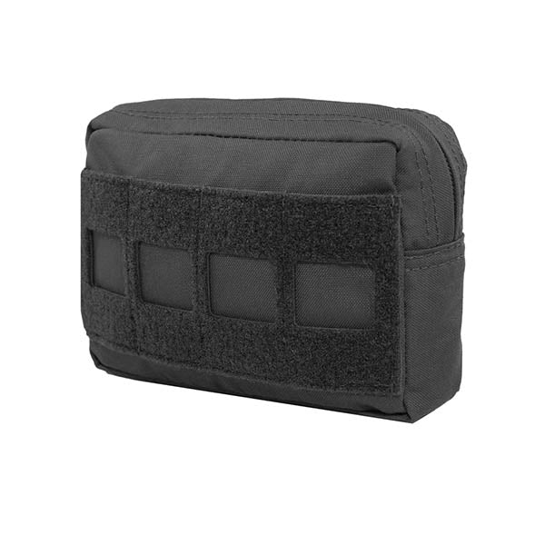 Petite pochette utilitaire horizontale découpée au laser, noire