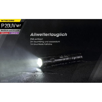 taktische LED-Taschenlampe P20UV V2, 1'000 Lumen, ohne Akku