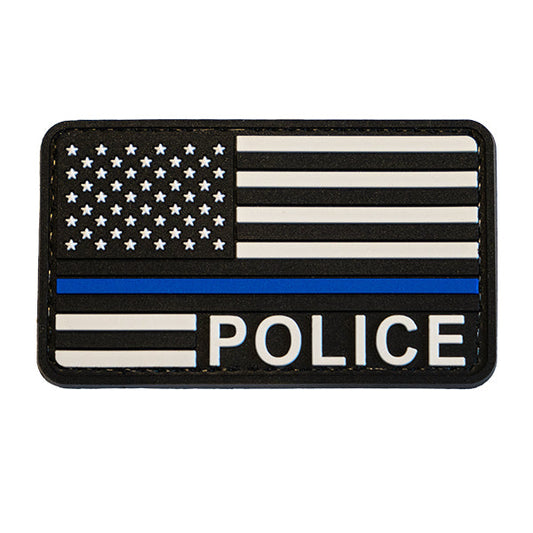 Morale Patch / Klett-Patch - US FLAG POLICE BLUE LINE