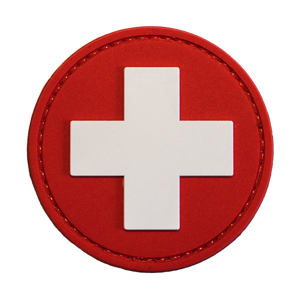 Patch moral / Patch Velcro - SWISS FLAG ROUND LARGE, rouge