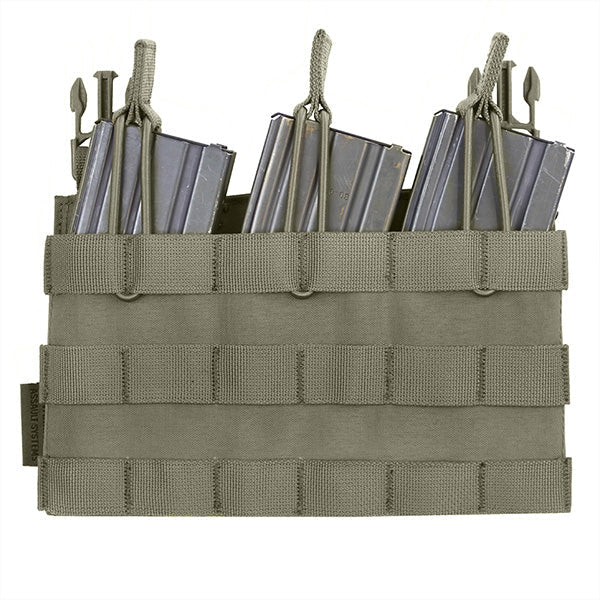 Magazintasche TRIPLE MOLLE OPEN POUCH, Bungee Retention-3 Mag, OD green