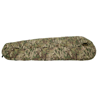 Sac de couchage en fibres synthétiques DEFENSE 4, multicam, taille L, fermeture éclair au milieu