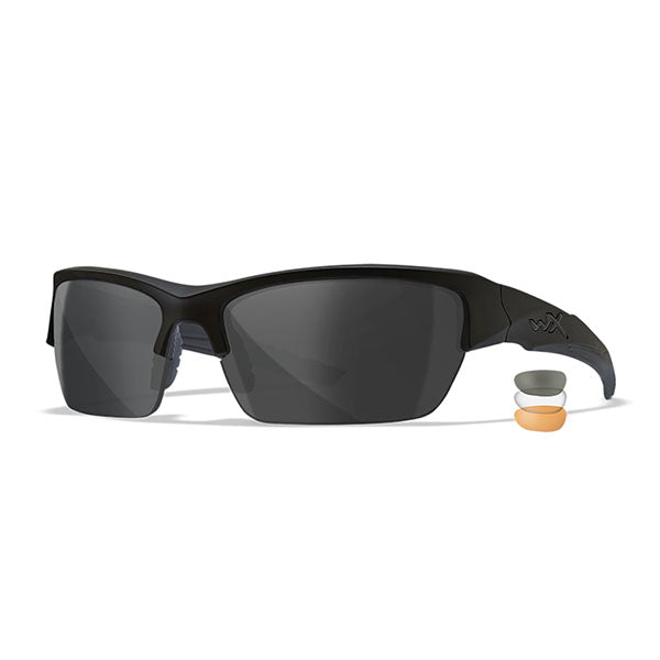 WILEY-X Sonnenbrille WX VALOR 2.5, Three Lens Kit, grau/klar/helles orange, matt schwarz