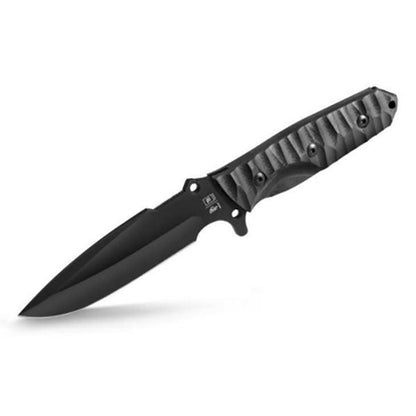 Couteau tactique TB-OUTDOOR MARAUDEUR G10, meulage lisse, noir