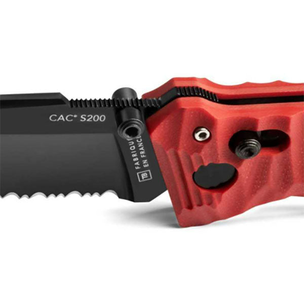 TB-OUTDOOR Klappmesser CAC S200, Wellenschliff, G10, red