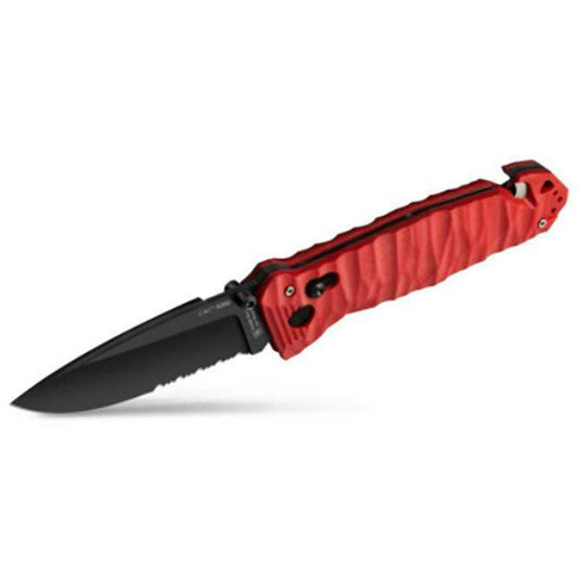 TB-OUTDOOR Klappmesser CAC S200, Wellenschliff, G10, red