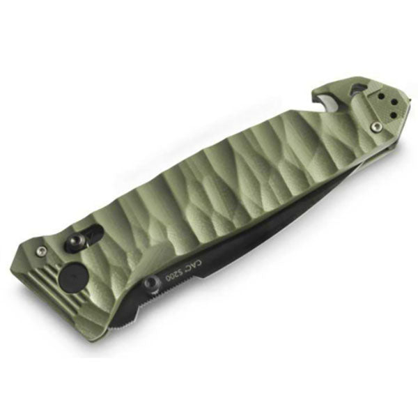 TB-OUTDOOR Klappmesser CAC S200, Wellenschliff, G10, khaki