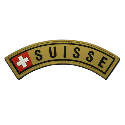 Badge Velcro Badge nationalité armée SUISSE PVC, coyote