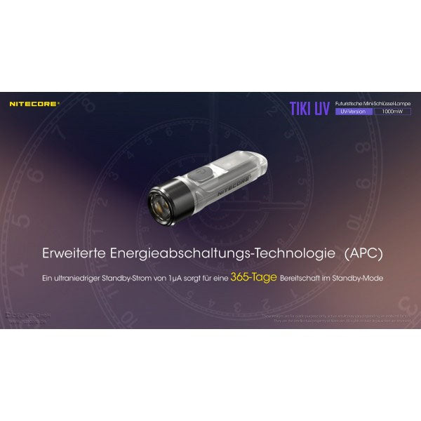 NITECORE TORCHE LED TIKI UV, 1 000 mW (batterie incluse)