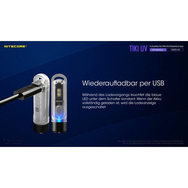 NITECORE TORCHE LED TIKI UV, 1 000 mW (batterie incluse)