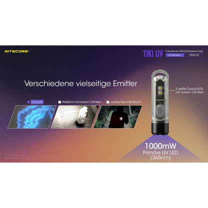 NITECORE TORCHE LED TIKI UV, 1 000 mW (batterie incluse)