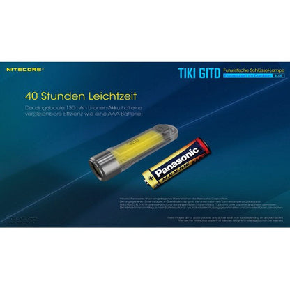 NITECORE TORCHE LED TIKI GITD bleue, 300 lumens (batterie incluse)