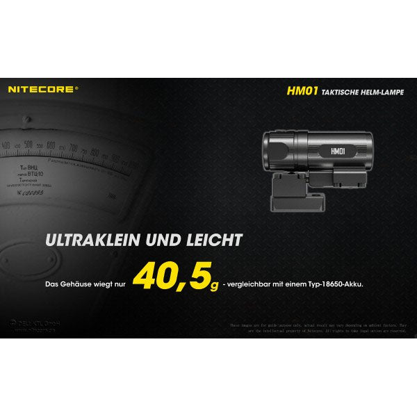 NITECORE LED-HELMLAMPE HM01 - 320 Lumen (inkl. CR123A Batterie), schwarz