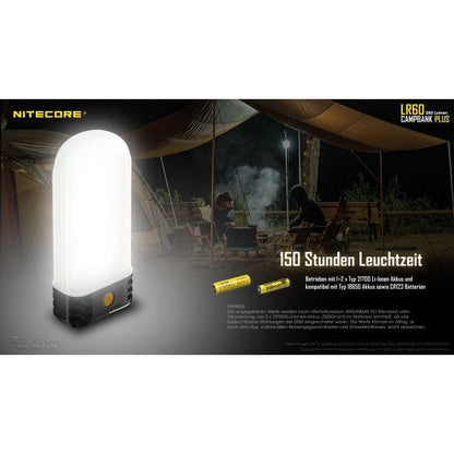 NITECORE LAMPE DE CAMPING LED LR60 - 280 lumens (sans piles)