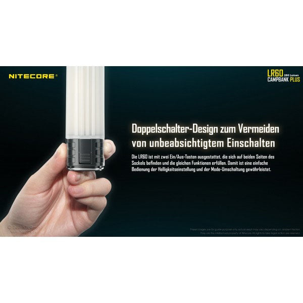 NITECORE LAMPE DE CAMPING LED LR60 - 280 lumens (sans piles)