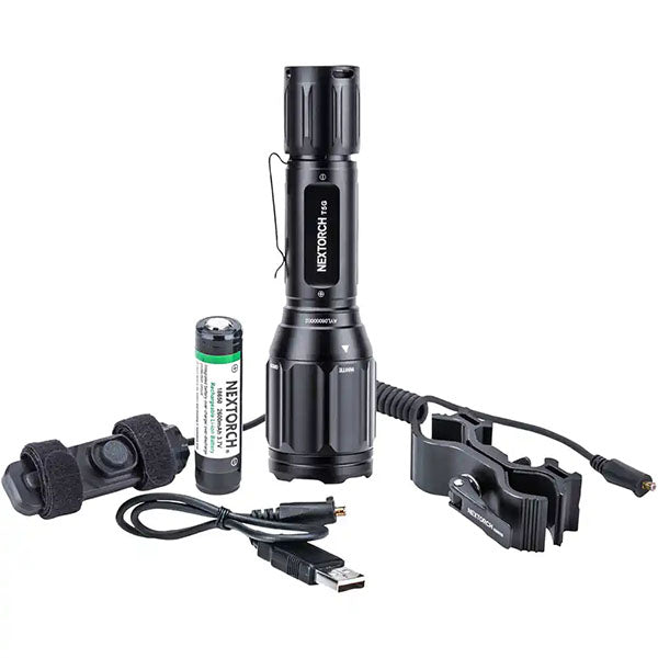 Kit de chasse avec lampe de poche LED T5G SET V2.0, 1 200 lumens (170 lumens vert) (batterie incluse)