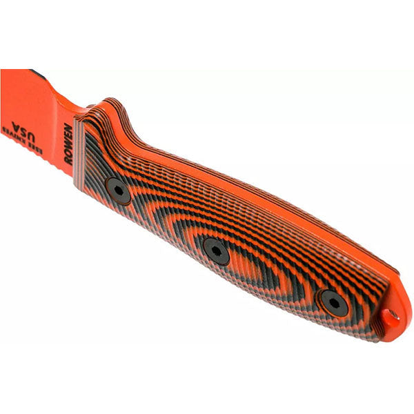 Couteau de survie MODÈLE 3 3D, meulage lisse, orange