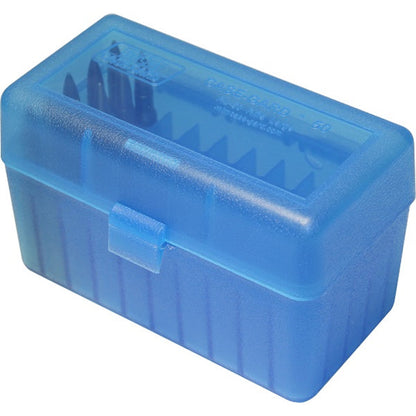 Patronenbox MTM RL-50, 50x GP11, clear blue