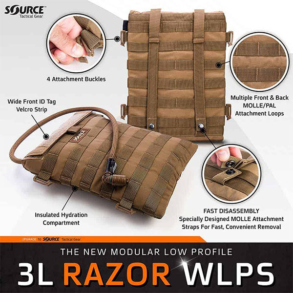 SOURCE, taktische Trinktasche RAZOR 3L, coyote