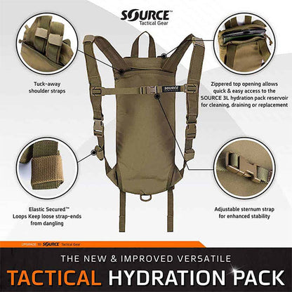 SOURCE, taktischer Trinkrucksack TACTICAL 2L, black