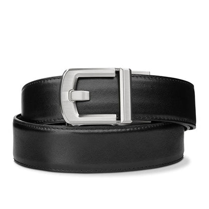 Ceinture pour pistolet BLACK LEATHER GUN BELT X8 NICKEL, noir