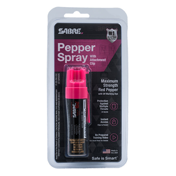 Pfefferspray P-22 mit Gürtelclip, pink, Strahl, 22ml