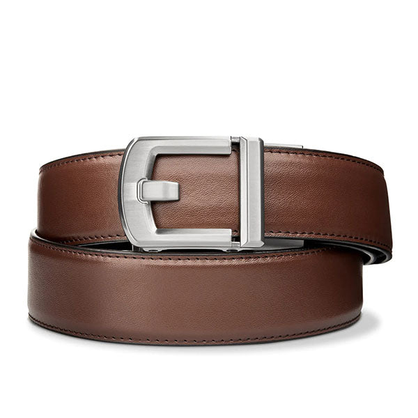 Waffengurt BROWN LEATHER GUN BELT X8 NICKEL BROWN