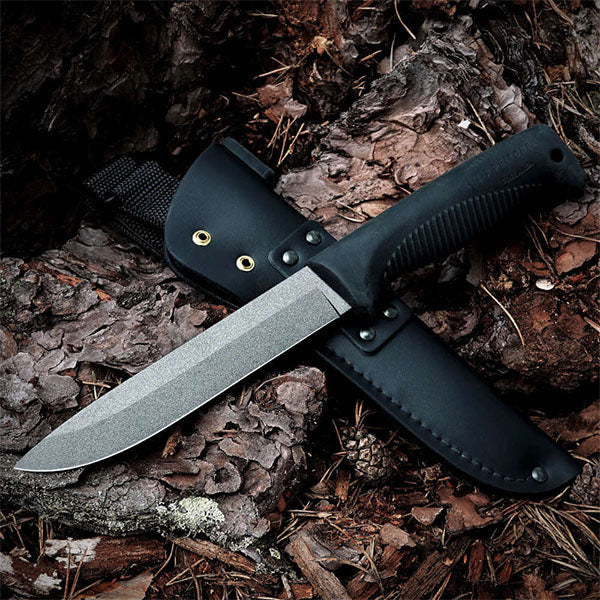 Couteau outdoor M95 RANGER PUUKKO, étui cuir noir