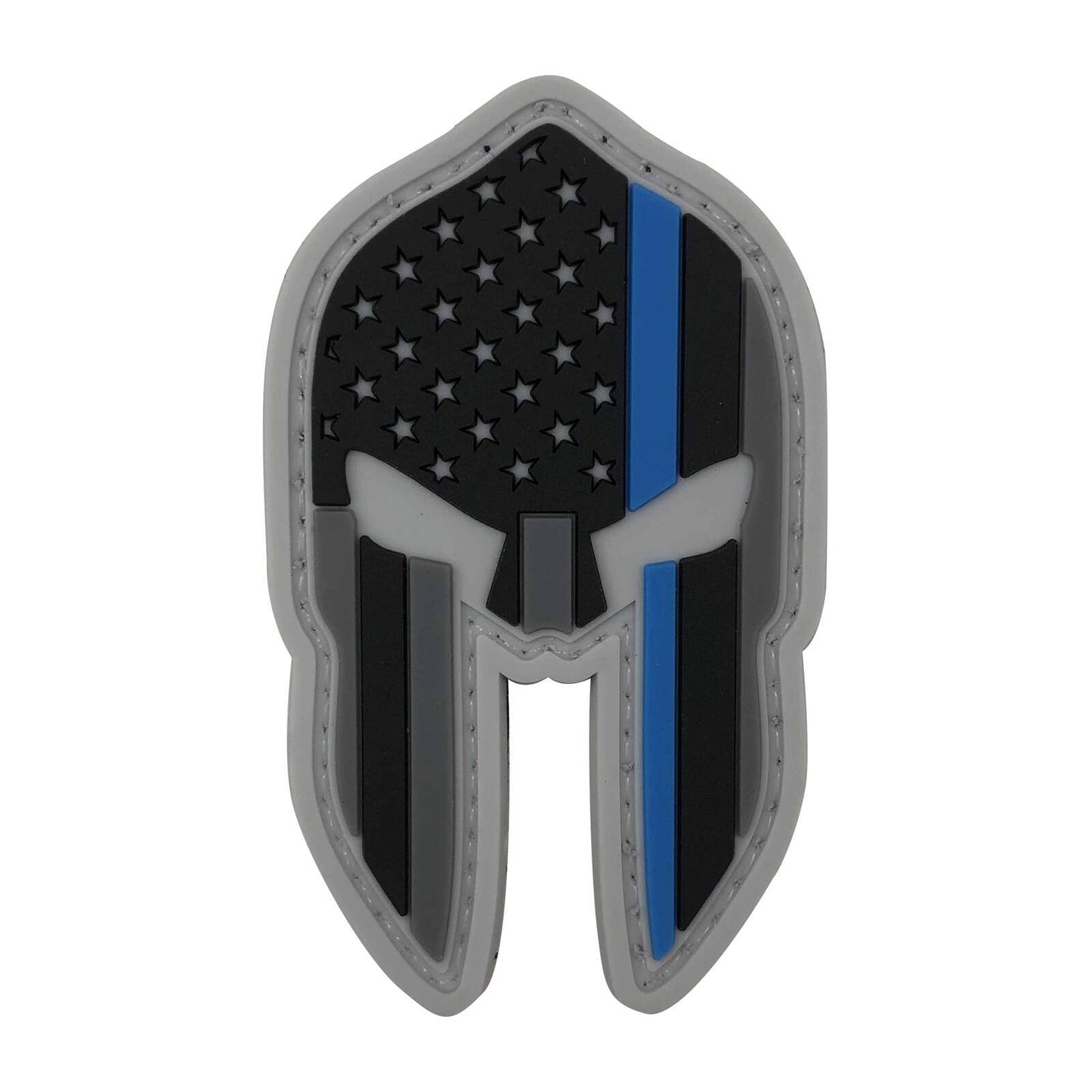 Morale Patch / Klettabzeichen SPARTAN HELMET THIN BLUE LINE