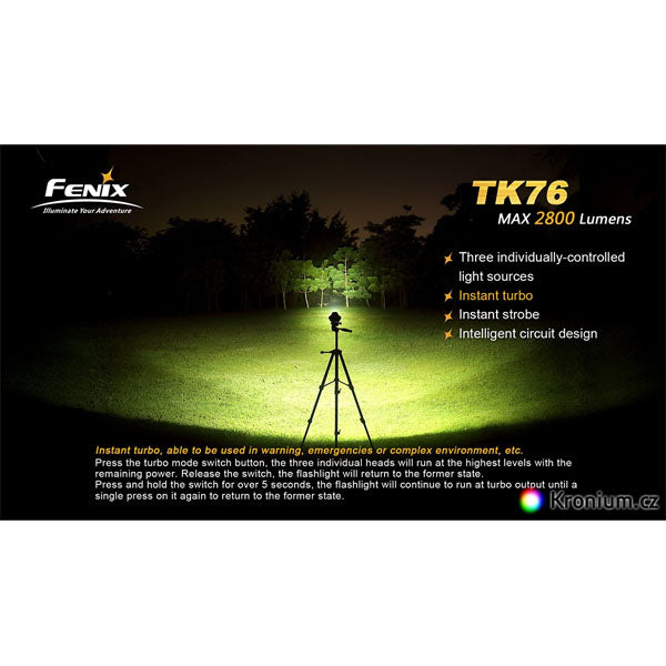 FENIX : lampe de poche LED TK76, 2 800 lumens, sans piles