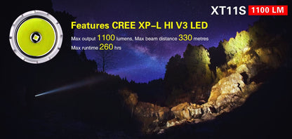 Lampe de poche LED XT11S, 1 100 lumens (batterie et chargeur interne inclus)