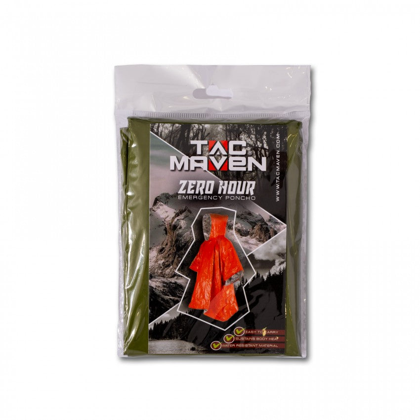 Emergency Poncho ZERO HOUR, olive