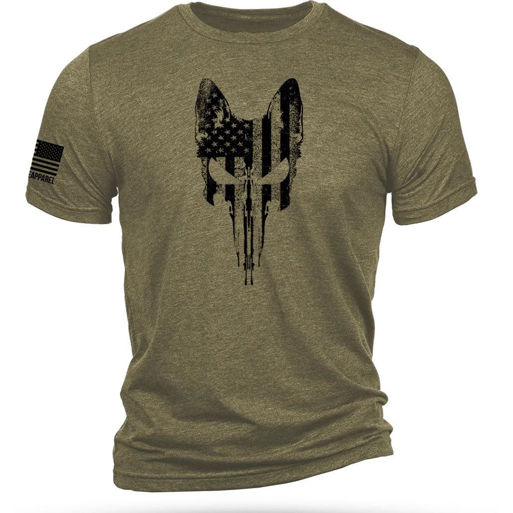 T-shirt REX SKULL FLAG, olive