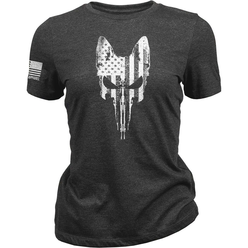 T-Shirt femme REX SKULL FLAG, noir