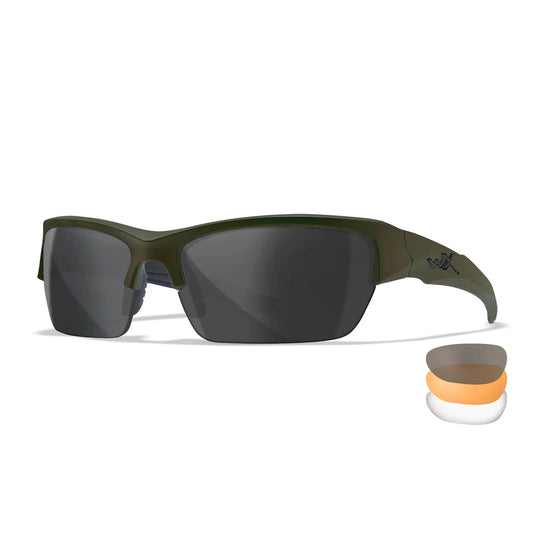 WILEY-X Sonnenbrille WX VALOR 2.5, Three Lens Kit, grau/klar/helles orange, matt grün